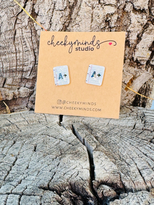 Lined Paper Teacher Earrings image 1