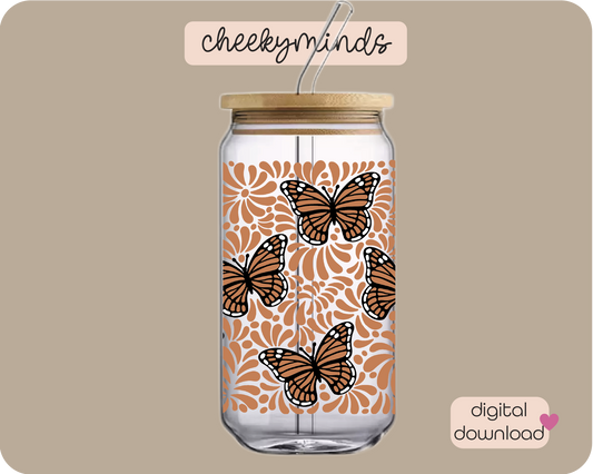 Clay Monarch Talavera 20oz Libbey Glass Can Wrap