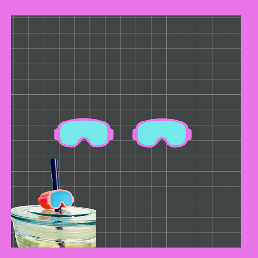 Ski Googles Topper STL and 3mf File for Regular and Large Straws