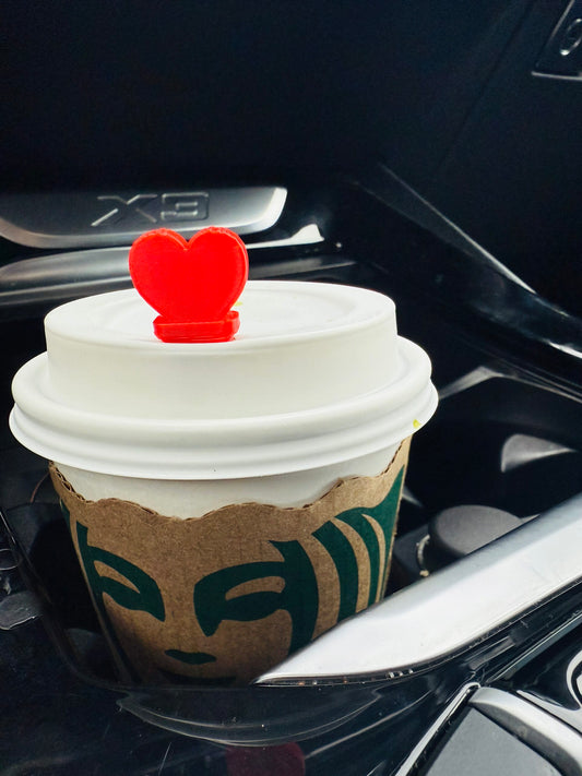 Heart Case Reusable Coffee Cup Stopper Keychain Bundle Choice of 2 Stoppers image 1