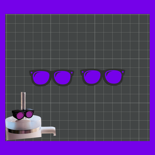 Cool Sunglasses Straw Topper STL File for Regular and Large Straws