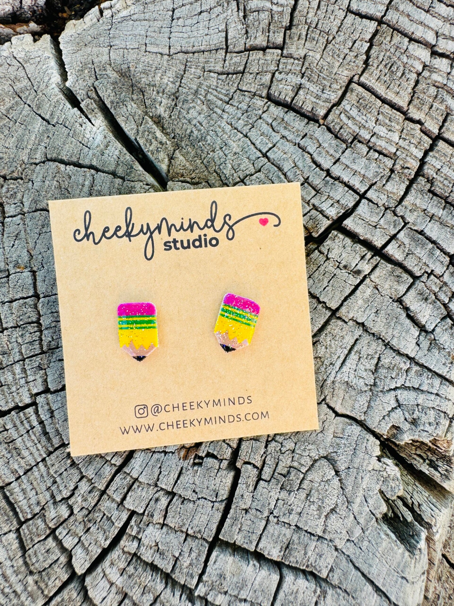 Ticonderoga Inspired Pencil Teacher Earrings image 0