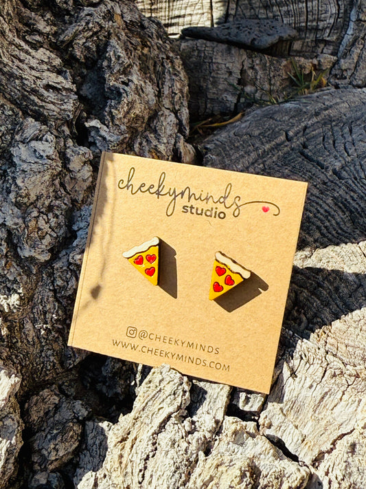 Pizza Valentine Stud Earrings image 1