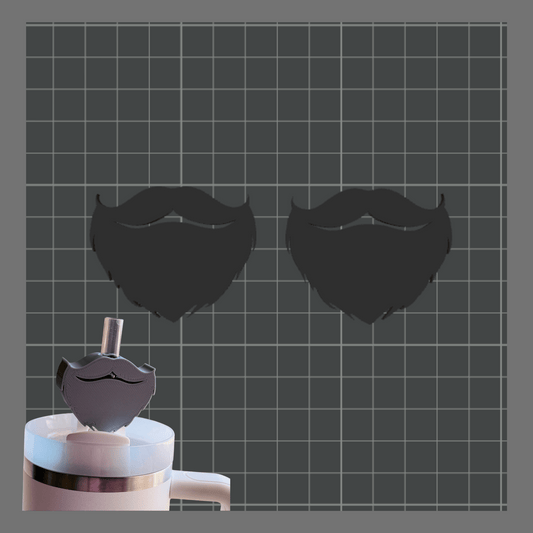 Beard Mustache Straw Topper STL File for Regular and Large Straws