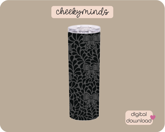 Talavera Bows Black 20oz Skinny Straight Tumbler Wrap