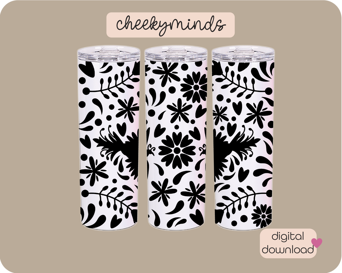 Otomi Black 20oz Skinny Straight Tumbler Wrap