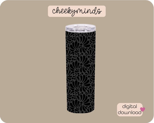Talavera Black and Gray 20oz Skinny Straight Tumbler Wrap