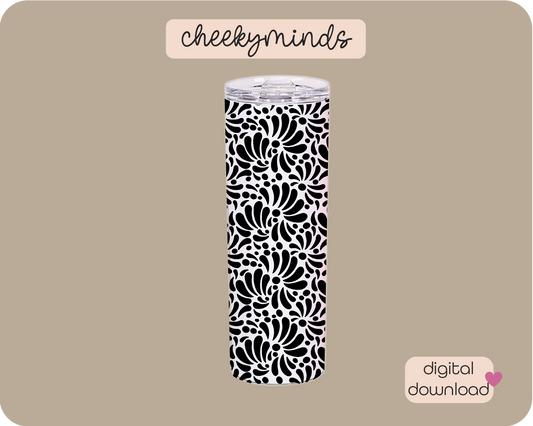 Talavera Black 20oz Skinny Straight Tumbler Wrap