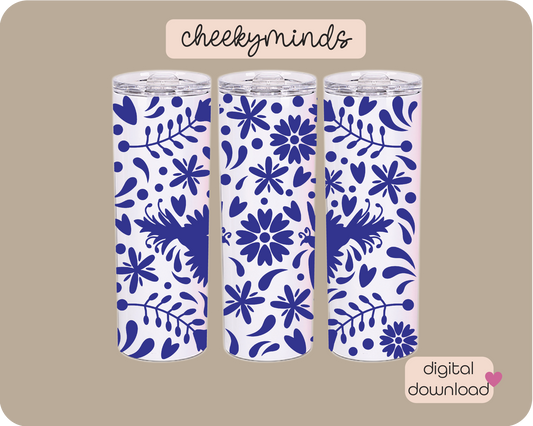 Otomi Blue 20oz Skinny Straight Tumbler Wrap