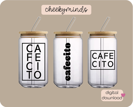 Cafecito 16oz Libbey Glass Can Wrap