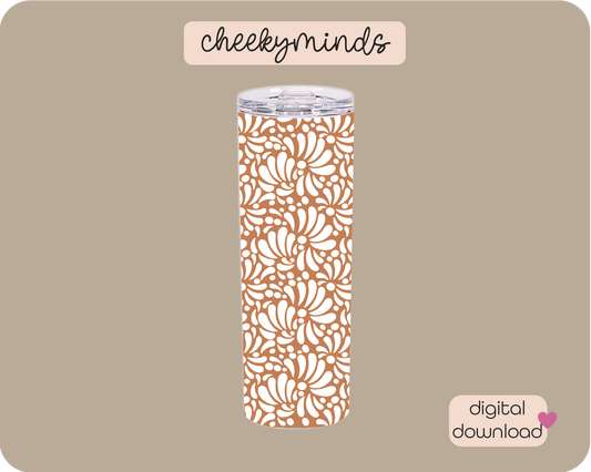 Talavera Clay & White 20oz Skinny Straight Tumbler Wrap