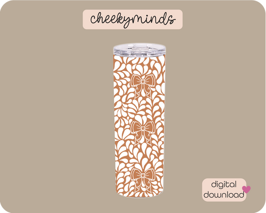 Talavera Bows Clay 20oz Skinny Straight Tumbler Wrap