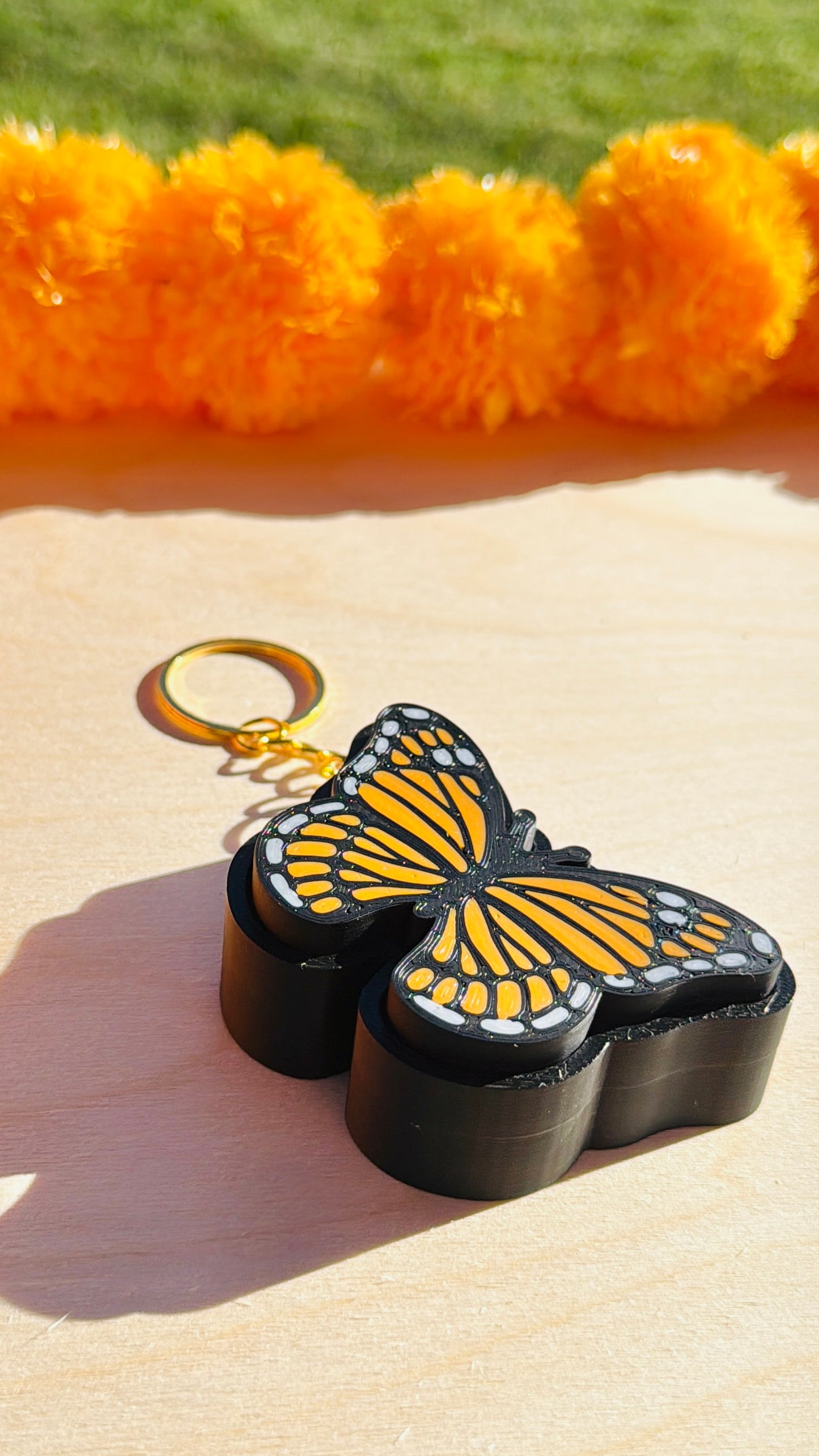 Mariposa Monarch Clicker Keychain STL 3mf File