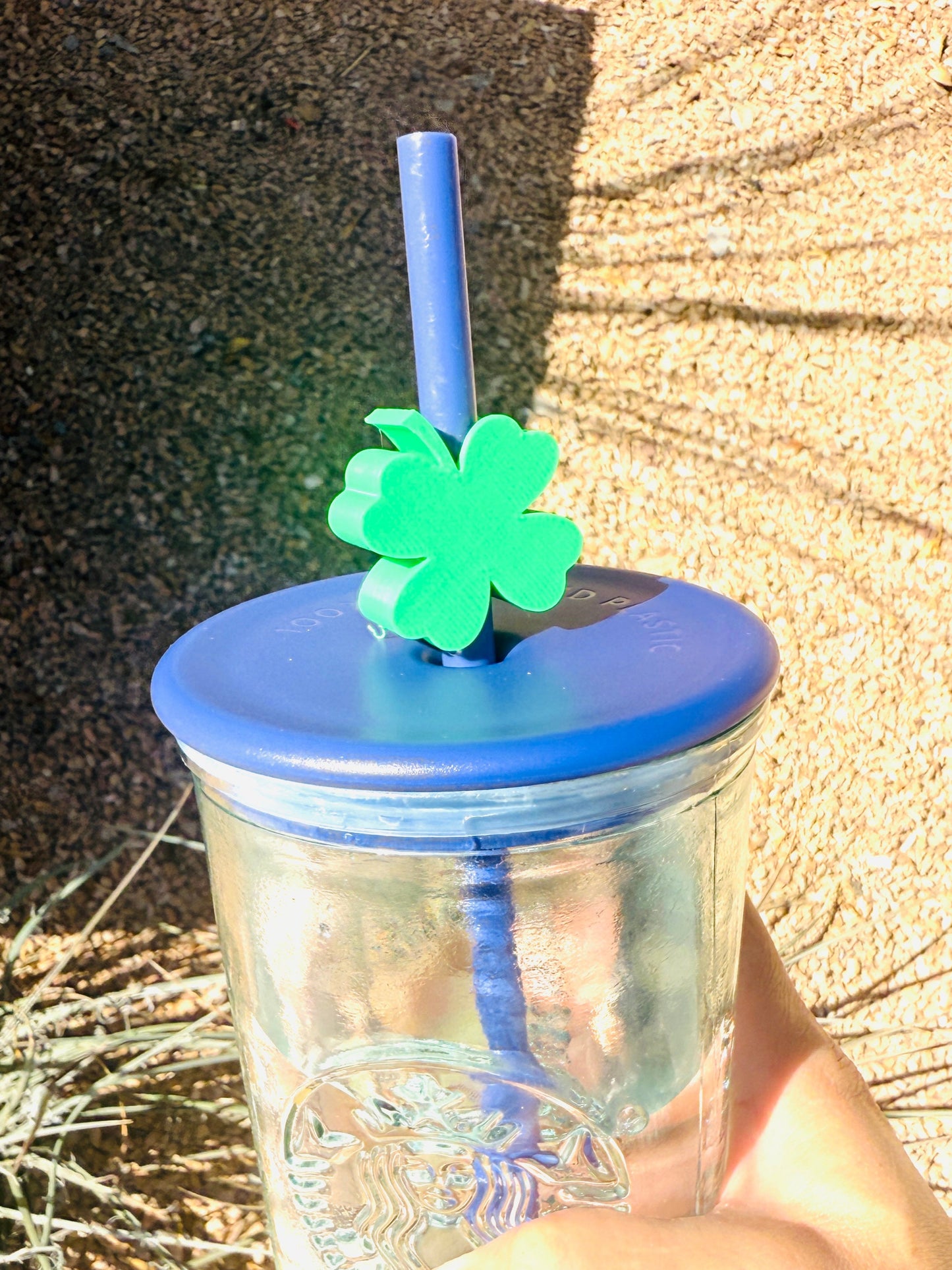 Lucky Four Leaf Clover Straw Charm