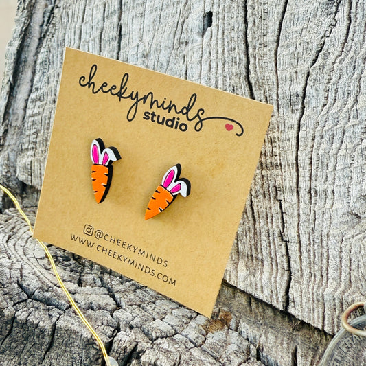Cute Bunny Carrot Easter Earrings