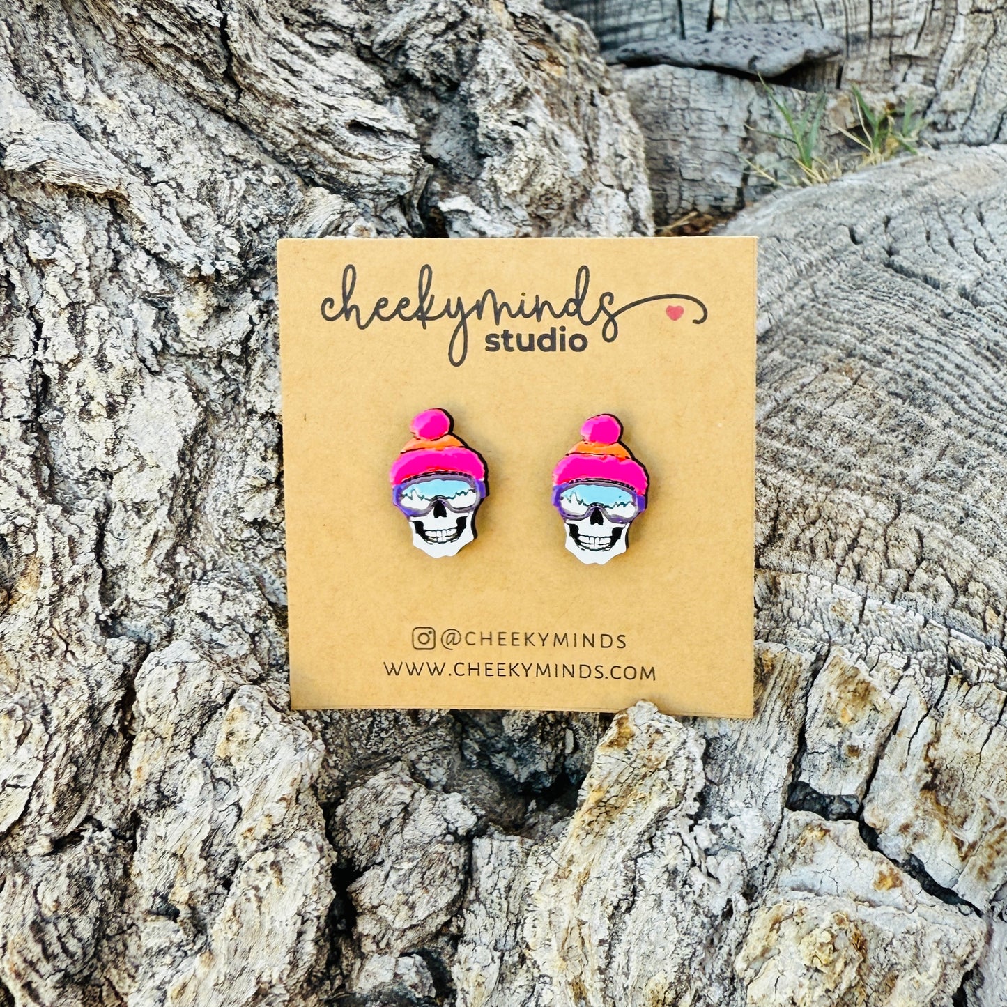 Skeleton Ski Goggles Earrings