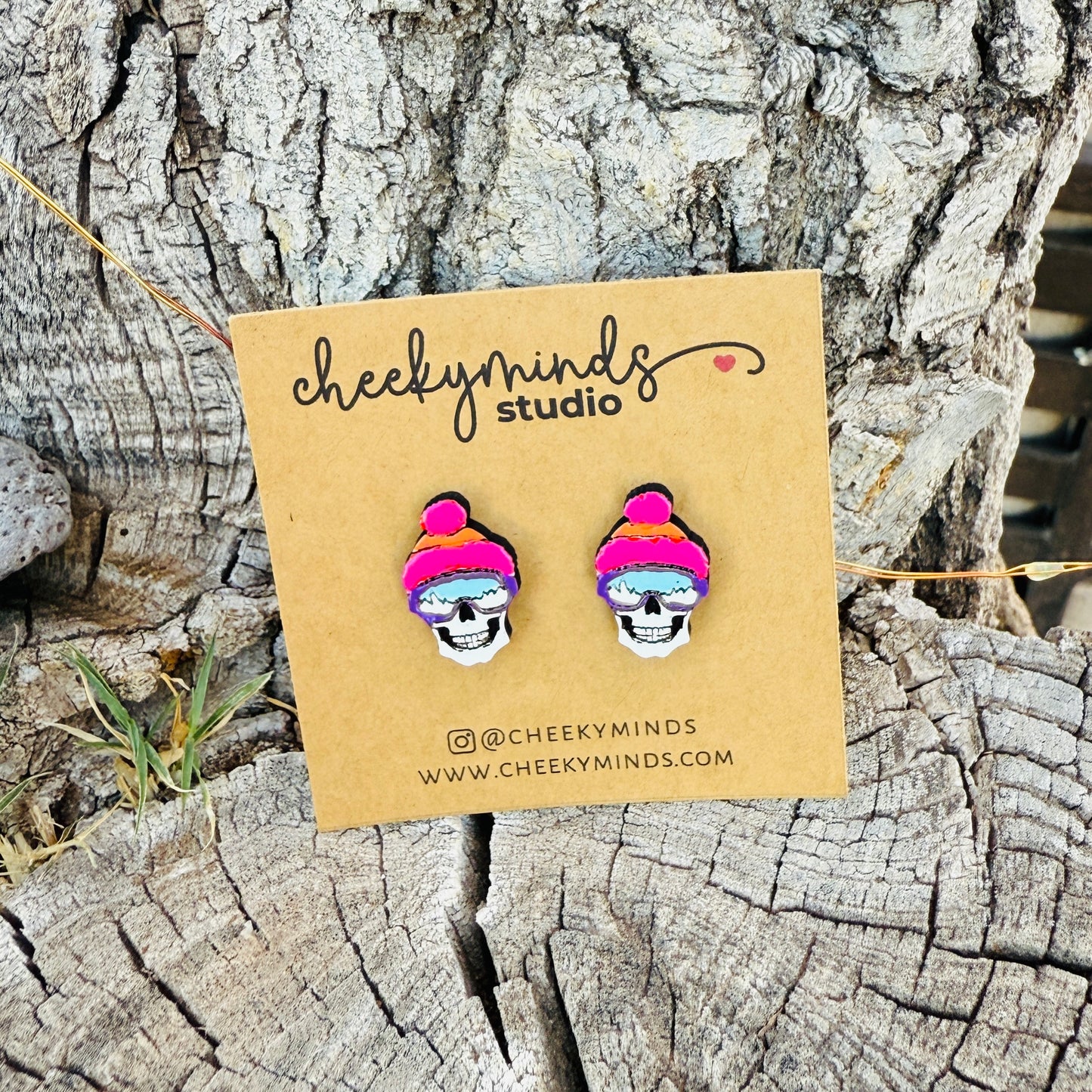 Skeleton Ski Goggles Earrings