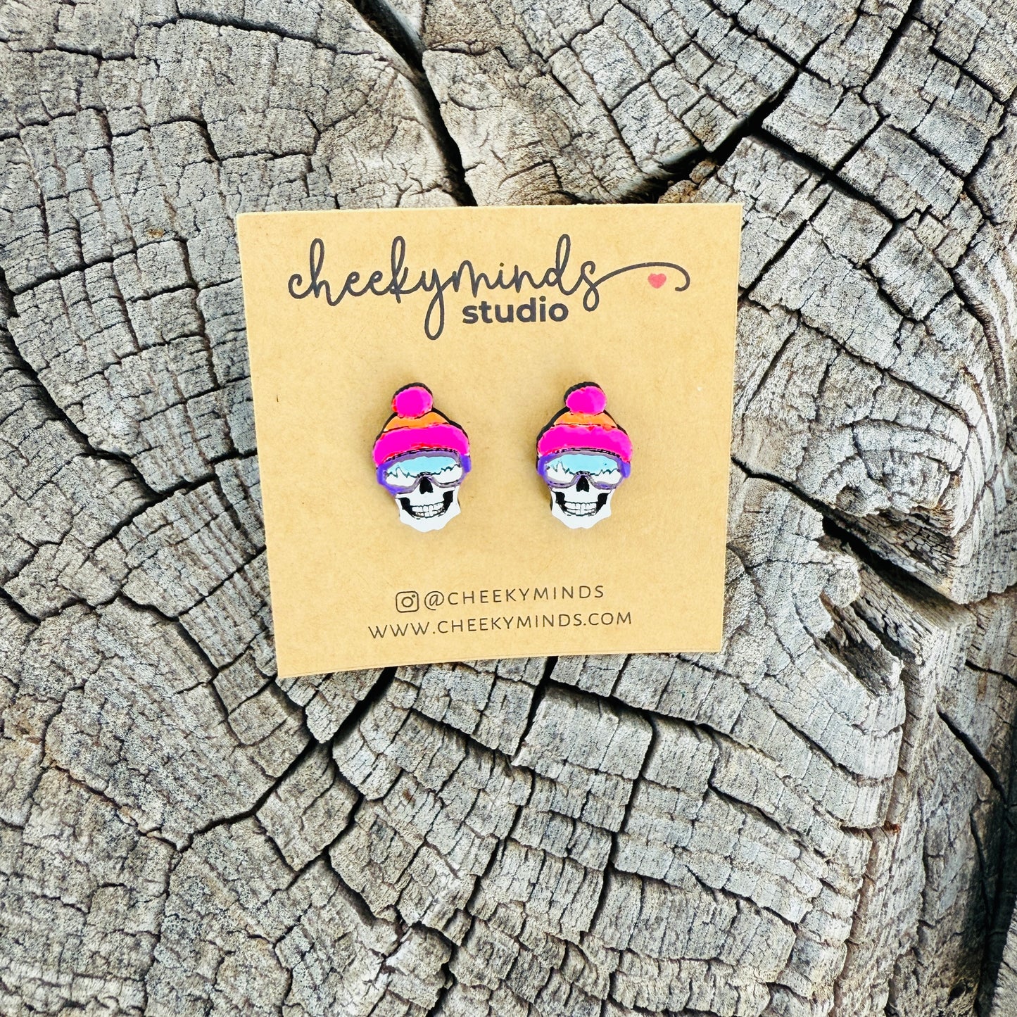 Skeleton Ski Goggles Earrings