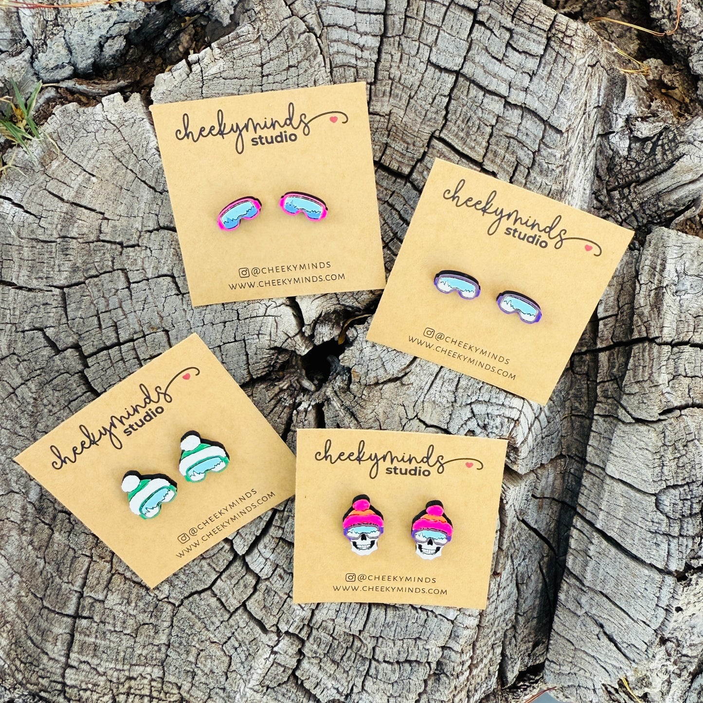 Ski Goggle and Beanie Earrings