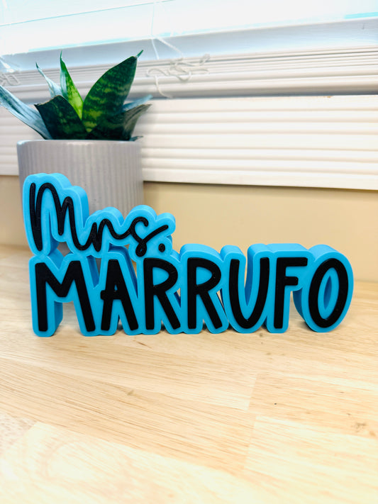 Custom Teacher Name Plate