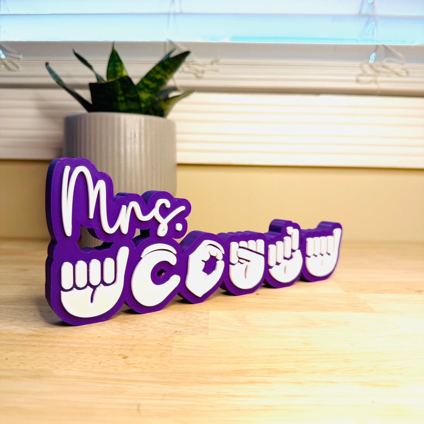 ASL Custom Teacher Name Plate