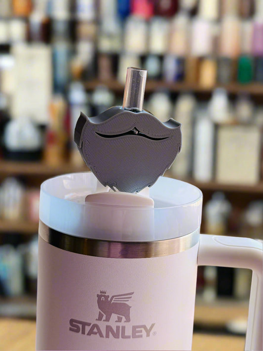 Beard Mustache Straw Topper STL File for Regular and Large Straws