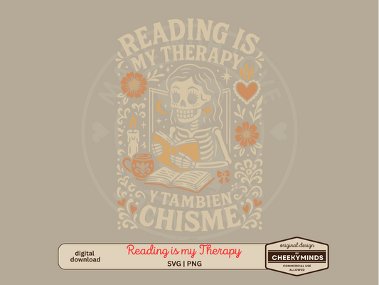 Reading is My Therapy SVG PNG