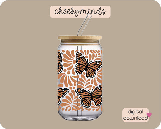 Clay Monarch Talavera 16oz Libbey Glass Can Wrap