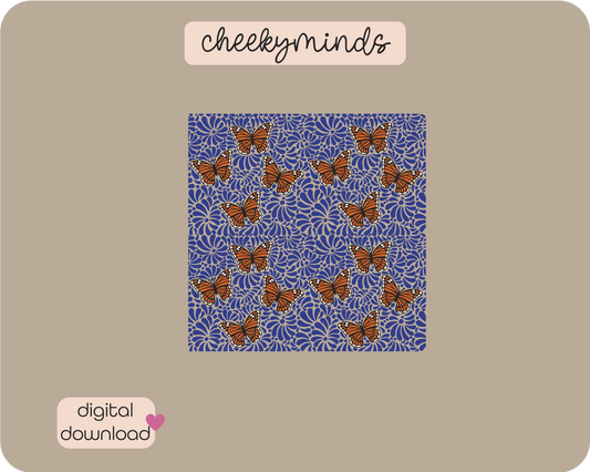 Monarch Talavera Seamless Pattern SVG | PNG