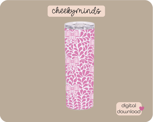 Talavera Bows Pink 20oz Skinny Straight Tumbler Wrap