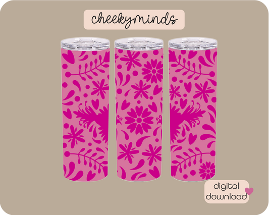 Otomi Pink and Fuchsia 20oz Skinny Straight Tumbler Wrap