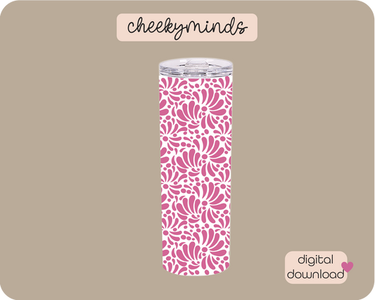 Talavera Pink 20oz Skinny Straight Tumbler Wrap