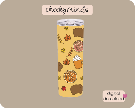 Pumpkin Spice Pan Dulce 20oz Skinny Straight Tumbler Wrap