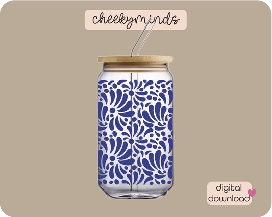 16oz Talavera Libbey Glass Can Wrap