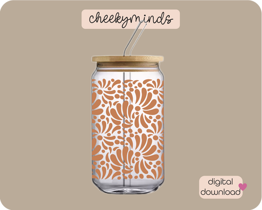 Talavera Clay 16oz Libbey Glass Can Wrap