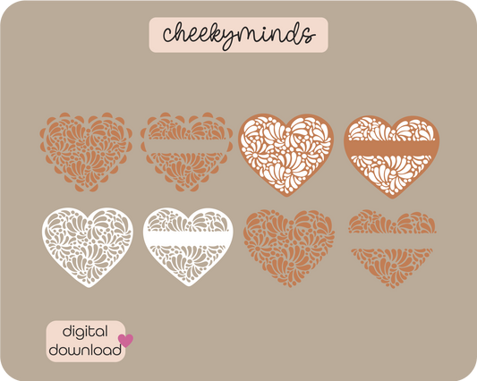 Coquette Talavera Heart Bundle SVG PNG