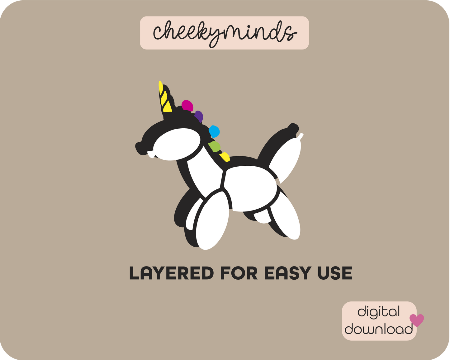 Unicorn Balloon Dog SVG PNG