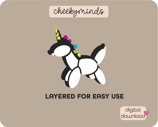 Unicorn Balloon Dog SVG PNG