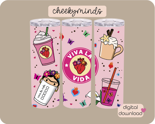 Viva la Vida 20oz Skinny Straight Tumbler Wrap