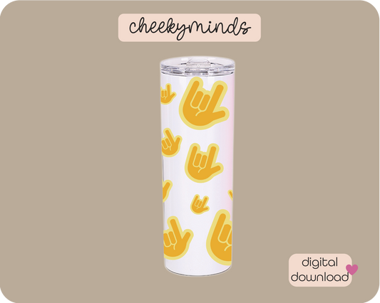 Yellow ILU ASL 20oz Skinny Straight Tumbler Wrap
