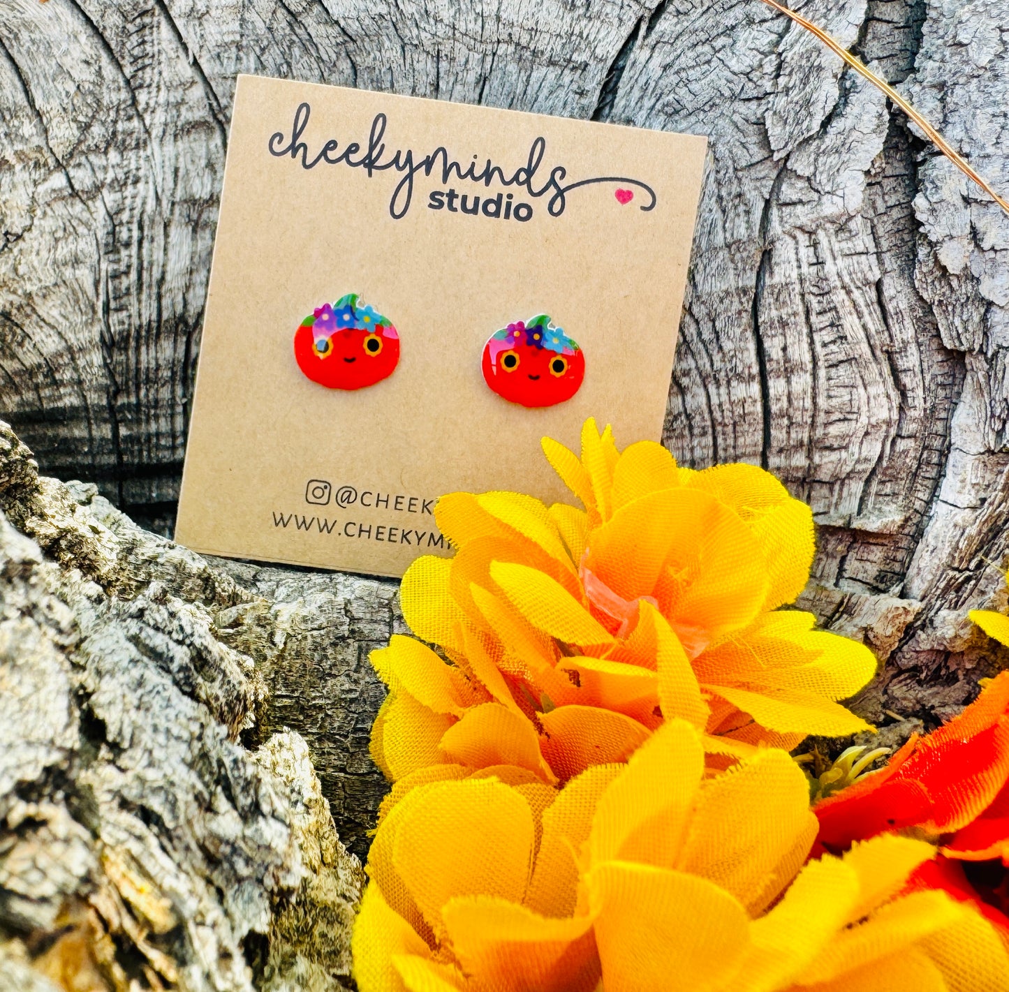 Senorita Pumpkin Dia de Los Muertos Stud Earrings image 1