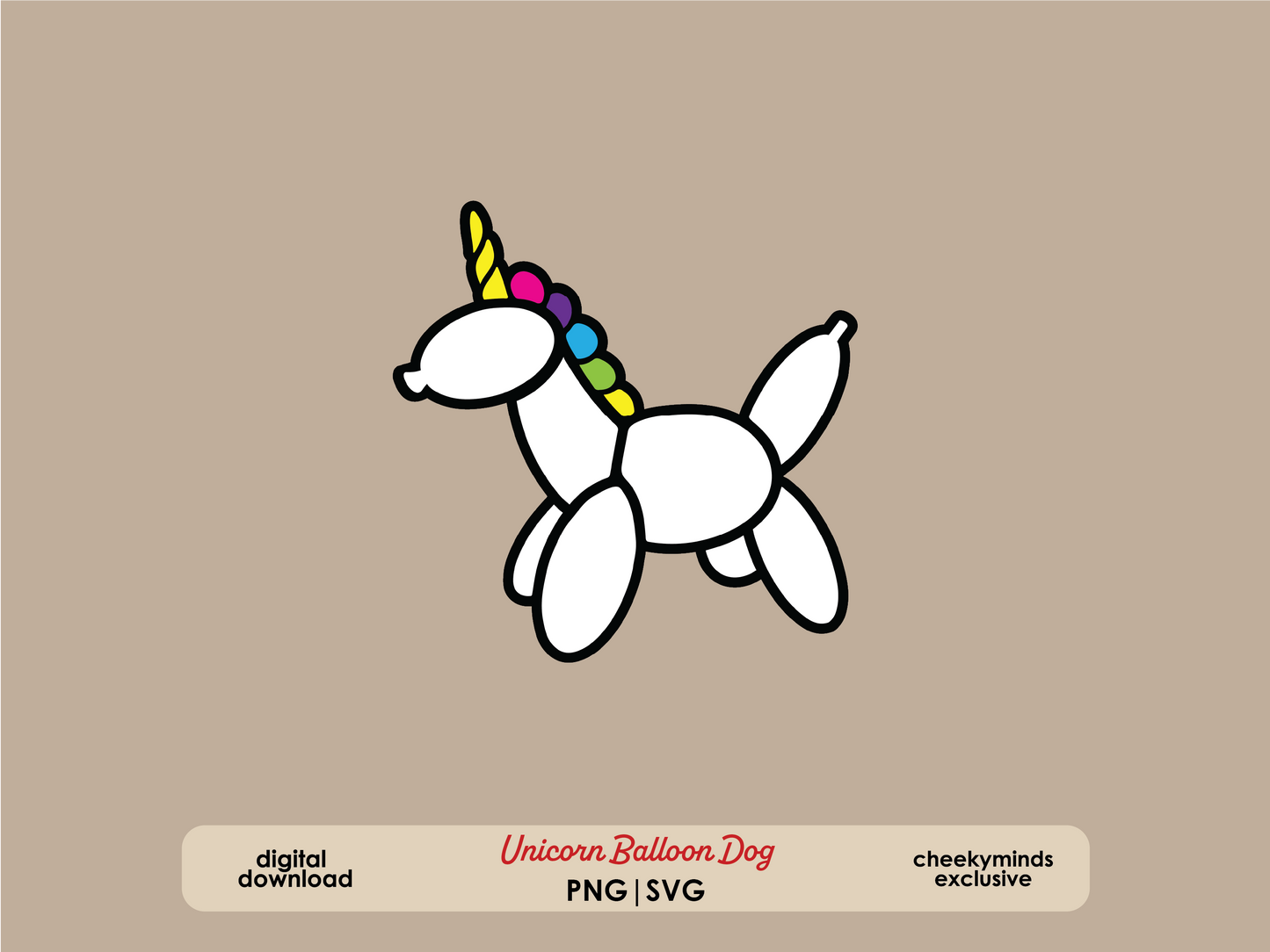 Unicorn Balloon Dog SVG PNG
