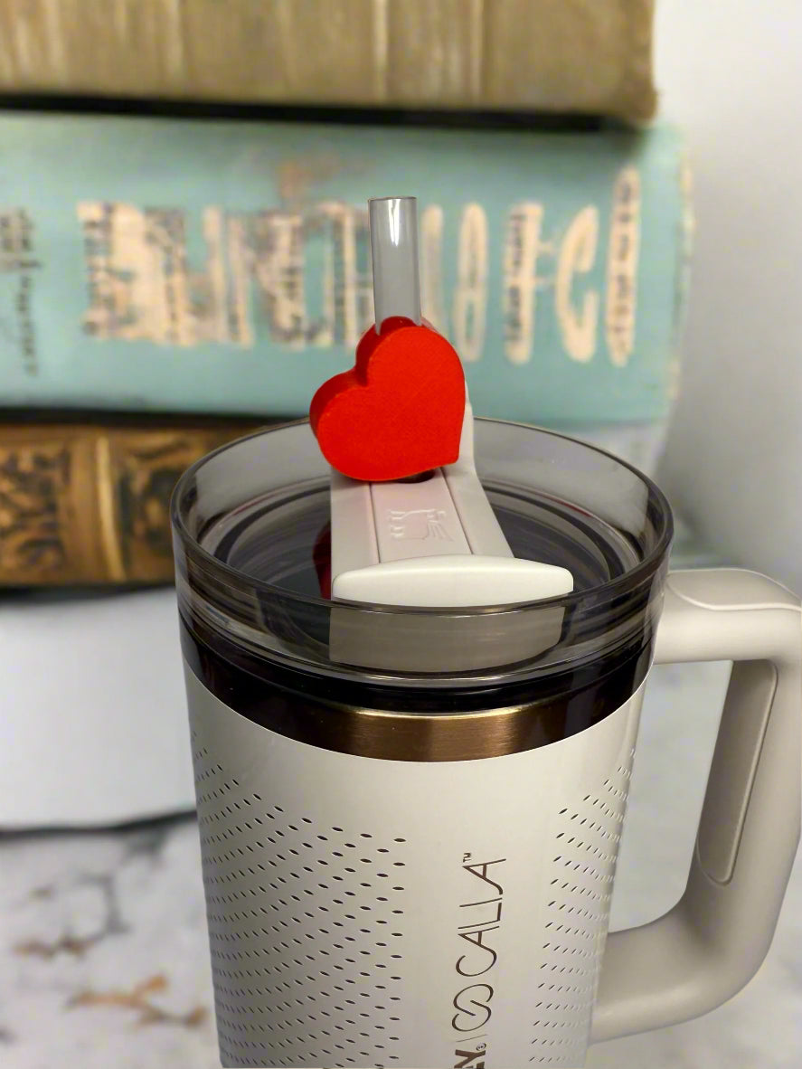 Heart Shaped Straw Charm in Red, Pink or White image 3
