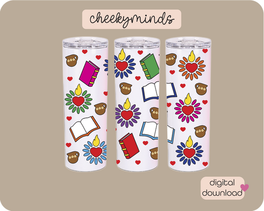 Cafecitos y Libros 20oz Skinny Straight Tumbler Wrap