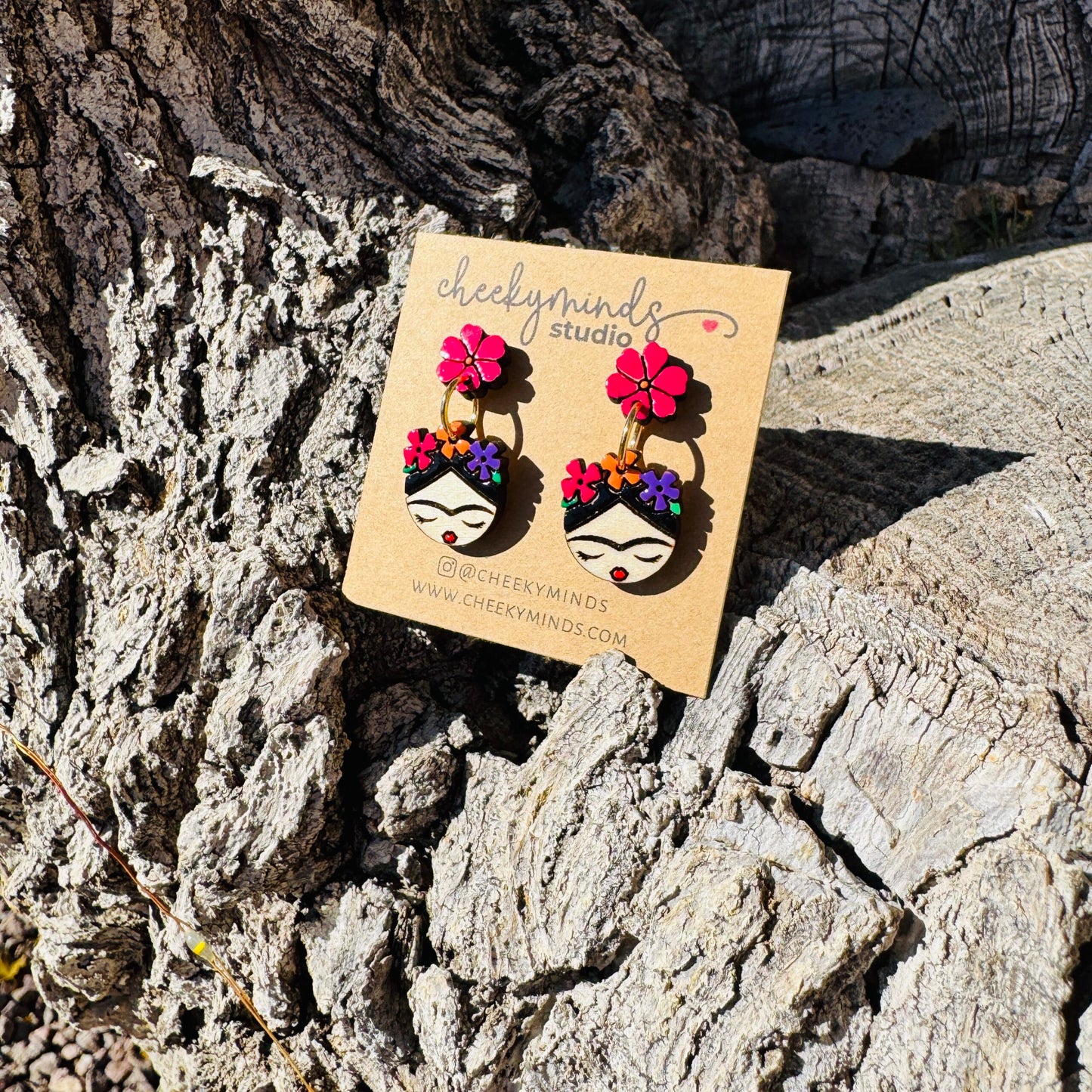 Frida Kahlo Flowers Hanging Earrings image 1