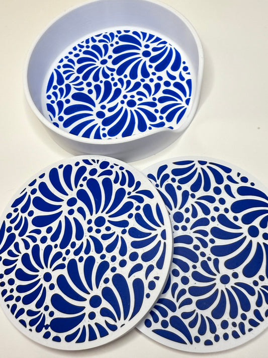 Talavera Blue Colored Coasters image 1