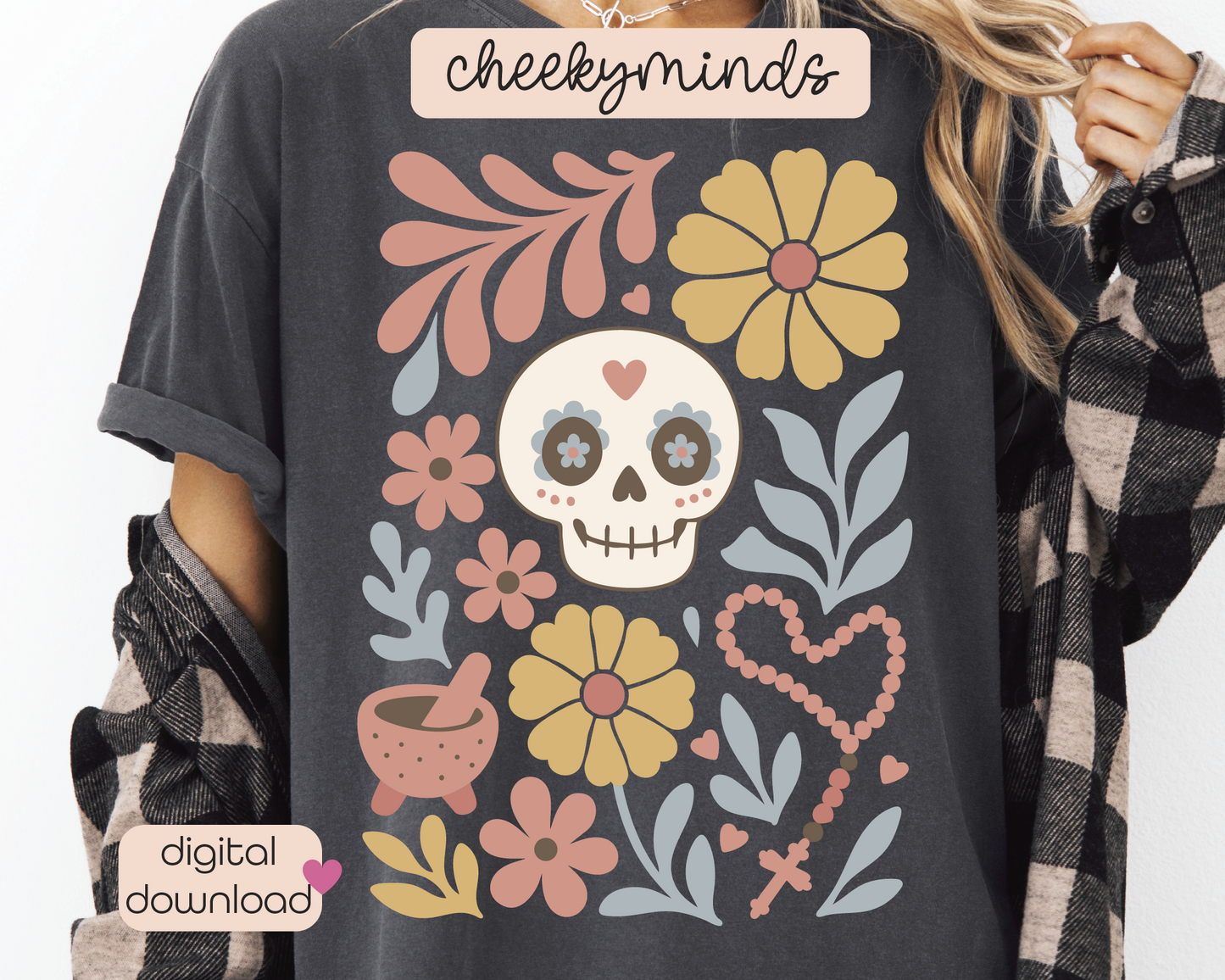 Dia De Los Muertos Boho Flowers