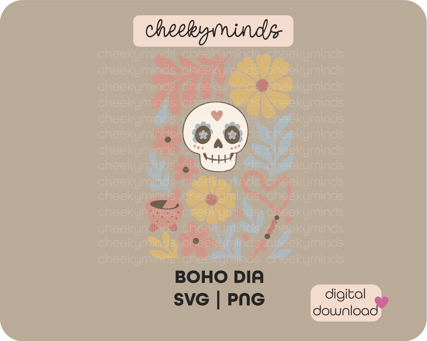 Dia De Los Muertos Boho Flowers