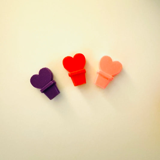 Valentines Reusable Coffee Cup Stopper Keychain Bundle Choice of 2 Stoppers image 1