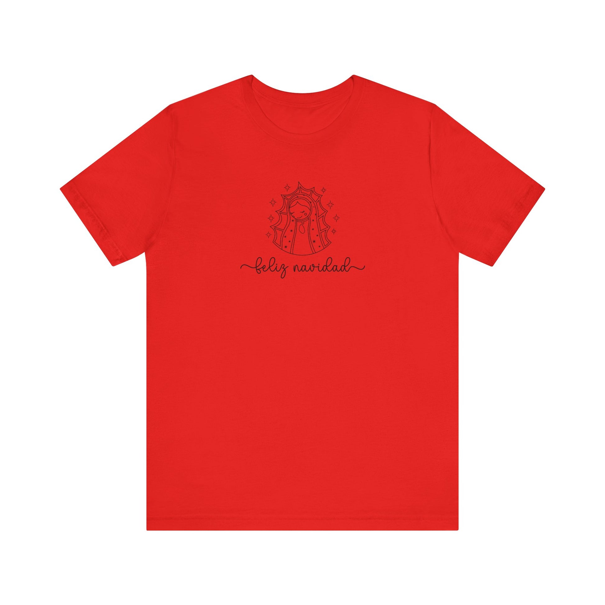 Virgin Mary Christmas Shirt, Religious Christmas Gift, Minimalist Virgen de Guadalupe Shirt, Line Art Minimal Tee, Holiday Religious Shirt - Poppy, 4XL image